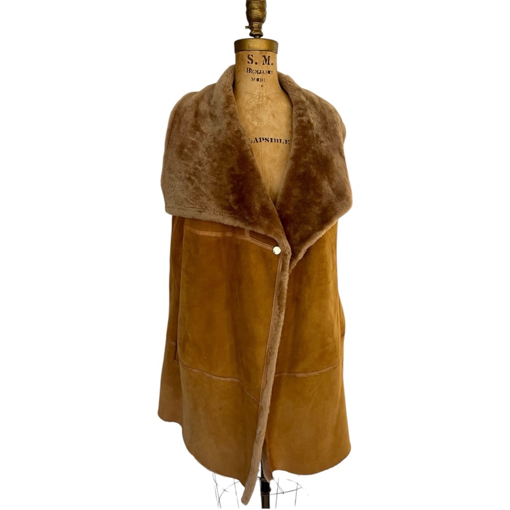 Lafayette 148 New York Shearling Vest – NWT Butterscotch Lambskin Fur